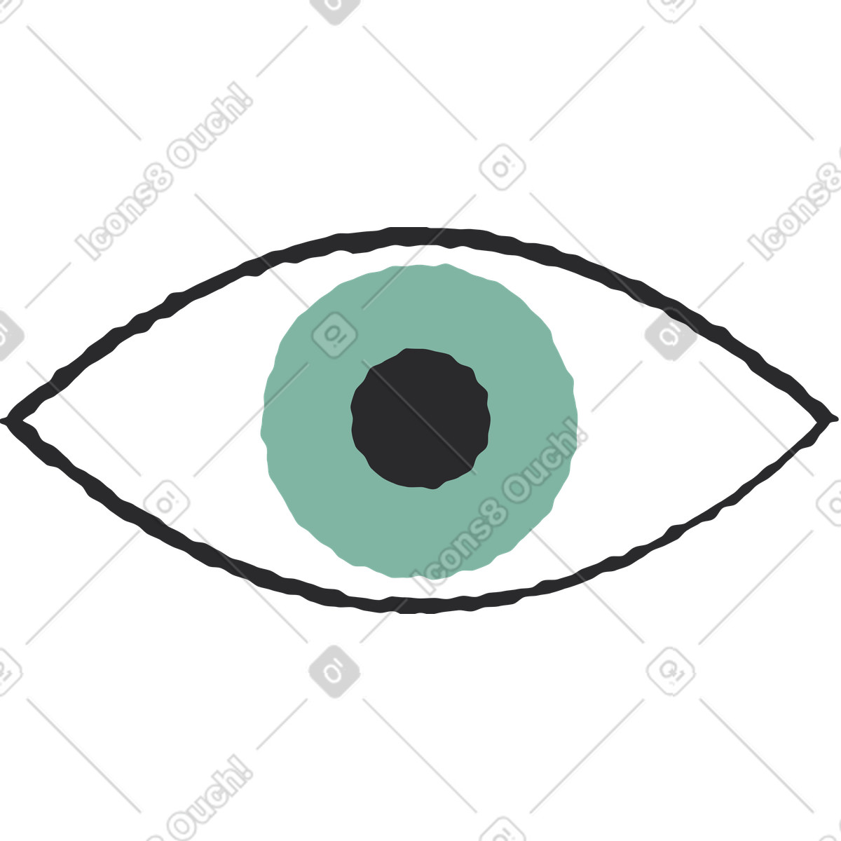 Pablo スタイルの 眼 のイラストをPNG、SVG形式でダウンロード