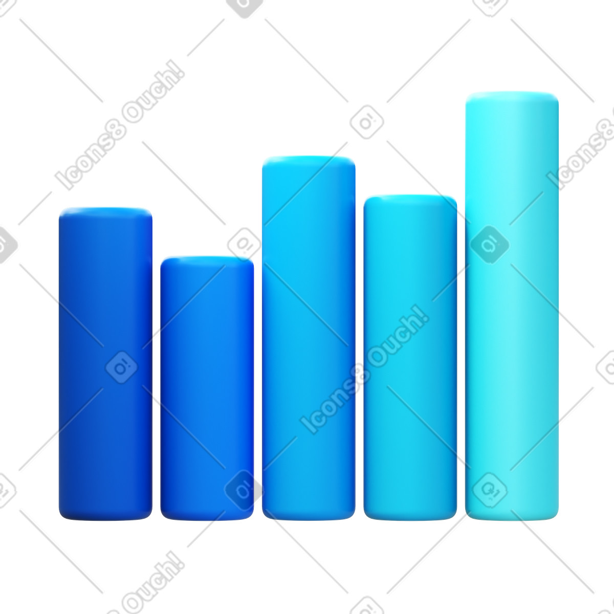3D Fluency 스타일의 Bar chart 일러스트레이션 PNG, SVG 다운로드