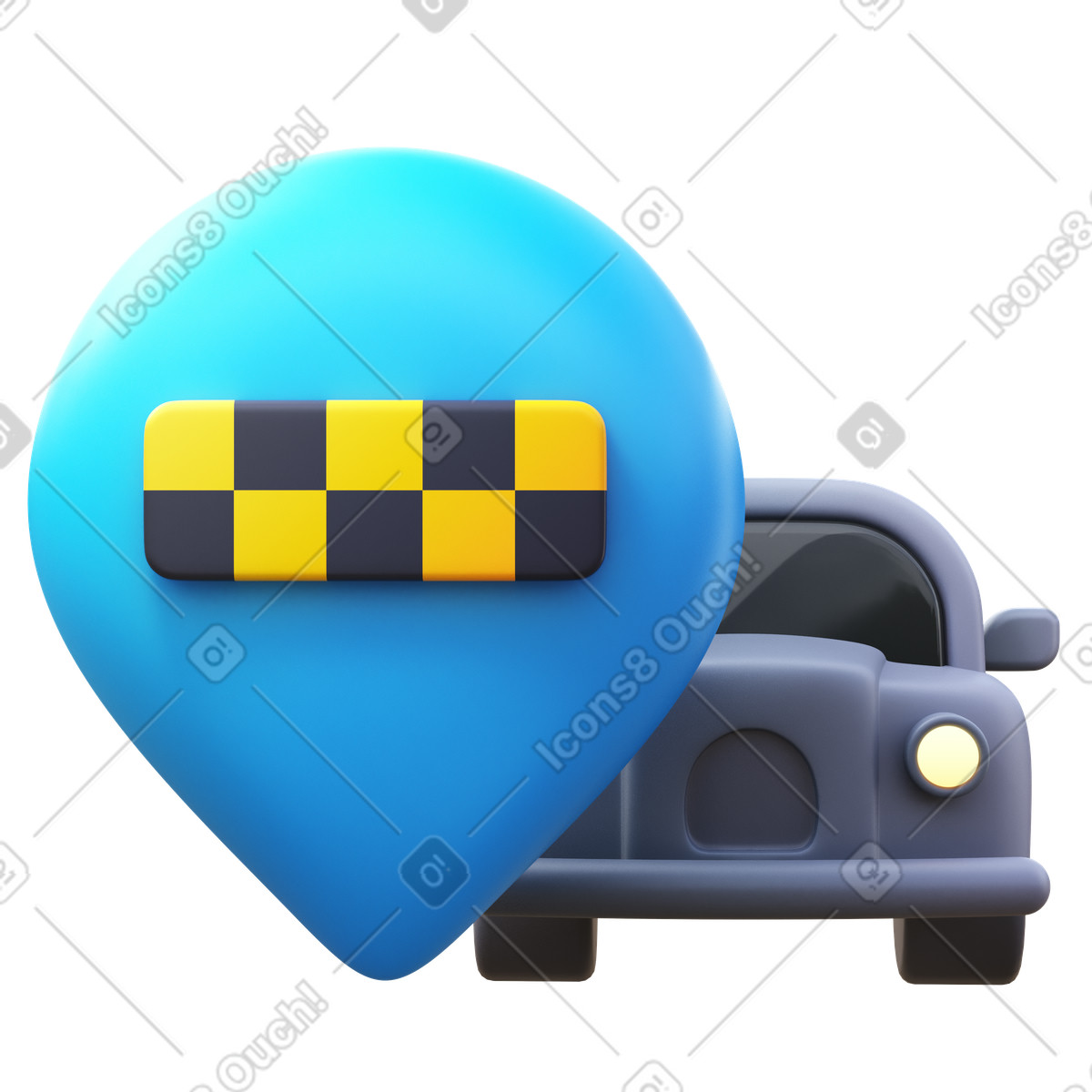 Иллюстрация Cab stand в стиле 3D Fluency — скачать в форматах PNG, SVG