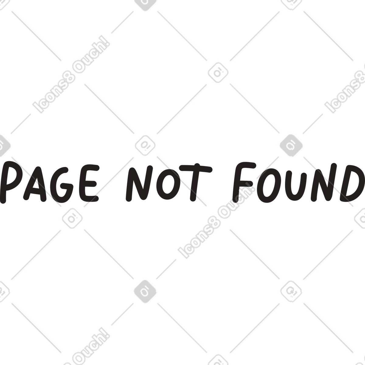 Illustration Page de texte non trouvée lettrage dans le style Little à télécharger aux formats PNG, SVG