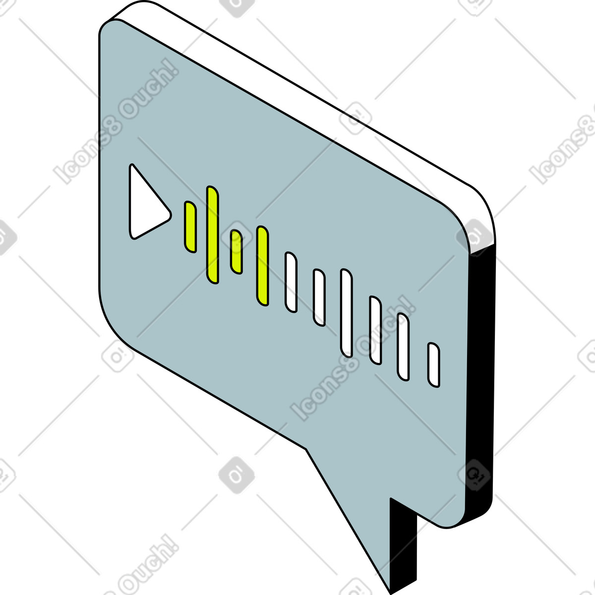 Sprachnachricht-Illustration im Isometric-Stil als Download in PNG, SVG
