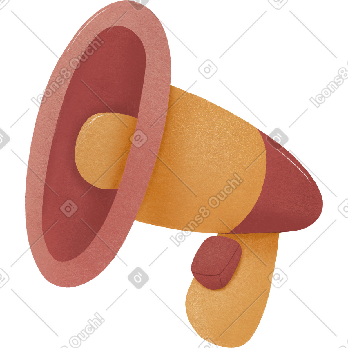 Illustration Mégaphone dans le style Woolly à télécharger aux formats PNG, SVG