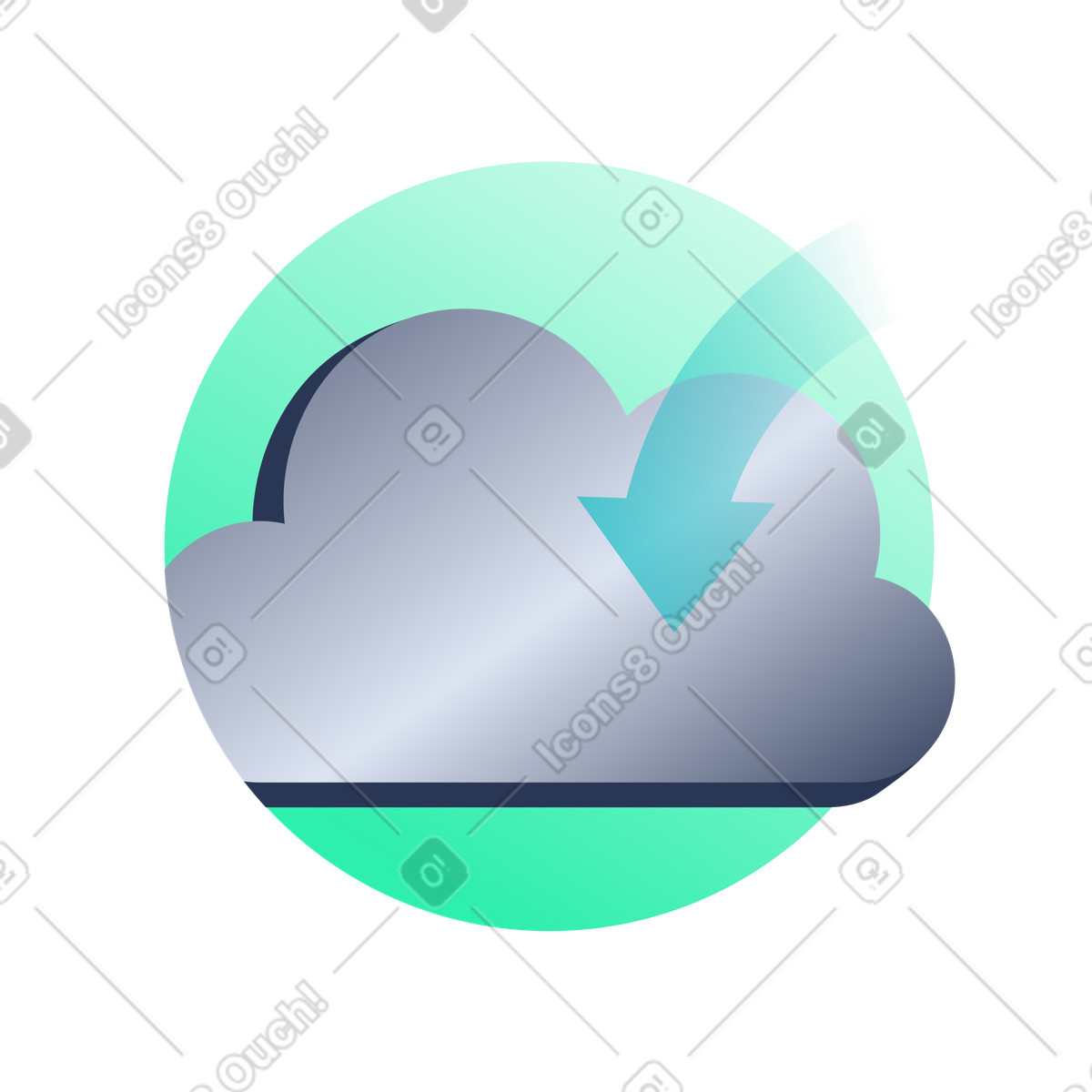 Download From Cloud Icon, Online Storage Remote Access illustration in Lucent style in PNG, SVG