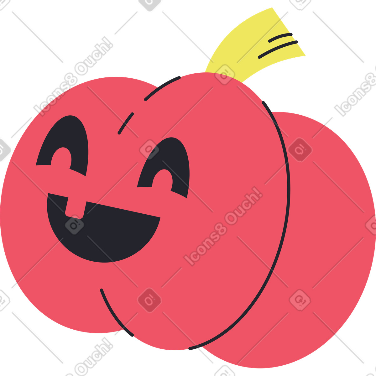Ilustración Feliz halloween calabaza en estilo Boba a descargar en PNG y SVG