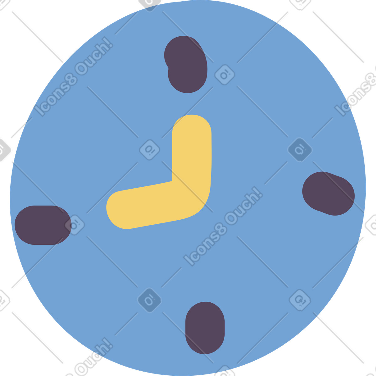 Pluto 스타일의 시계 일러스트레이션 PNG, SVG 다운로드