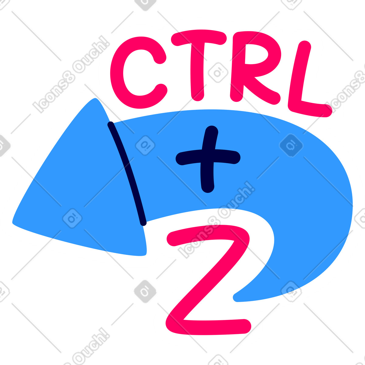 Ilustração animada de Lettering sticker ctrl+z with arrow em GIF, Lottie (JSON), AE