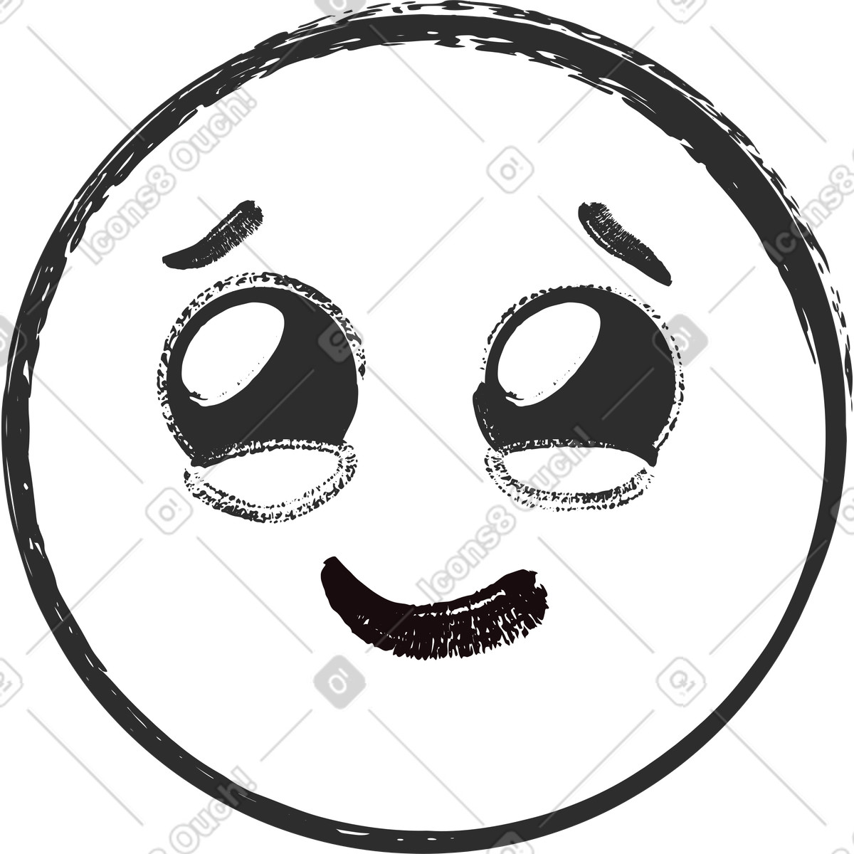 Ilustración Emoji tocando la cara en estilo Graphite a descargar en PNG y SVG