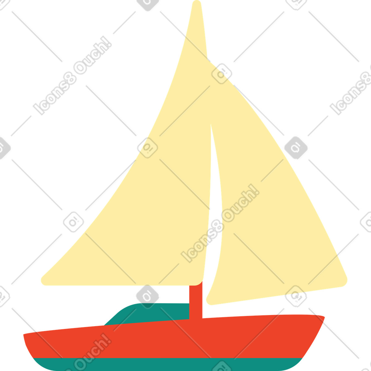 Segelyacht-Illustration im Polar-Stil als Download in PNG, SVG
