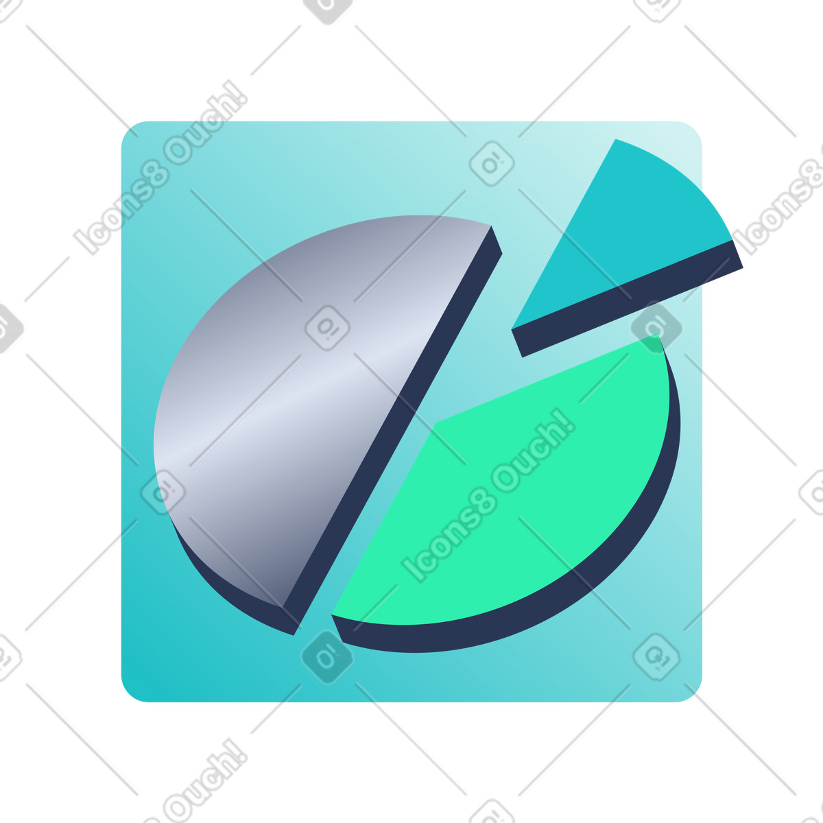 Analytics Icon, Performance Metrics, Financial Data Visualization illustration in Lucent style download in PNG, SVG