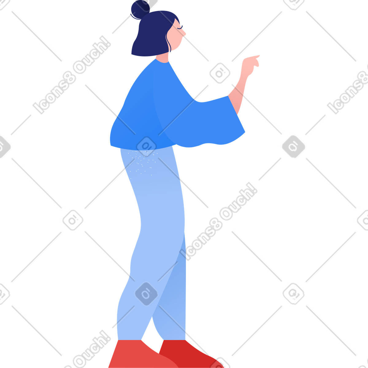 Illustration Femme voit quelqu'un dans le style Clip à télécharger aux formats PNG, SVG