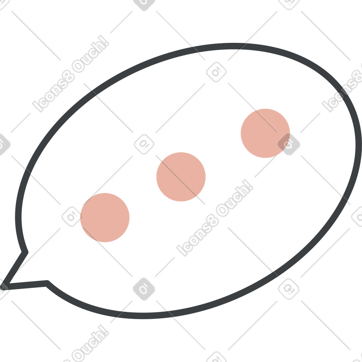 Dialog box with three dots illustration in Kiddo style download in PNG, SVG