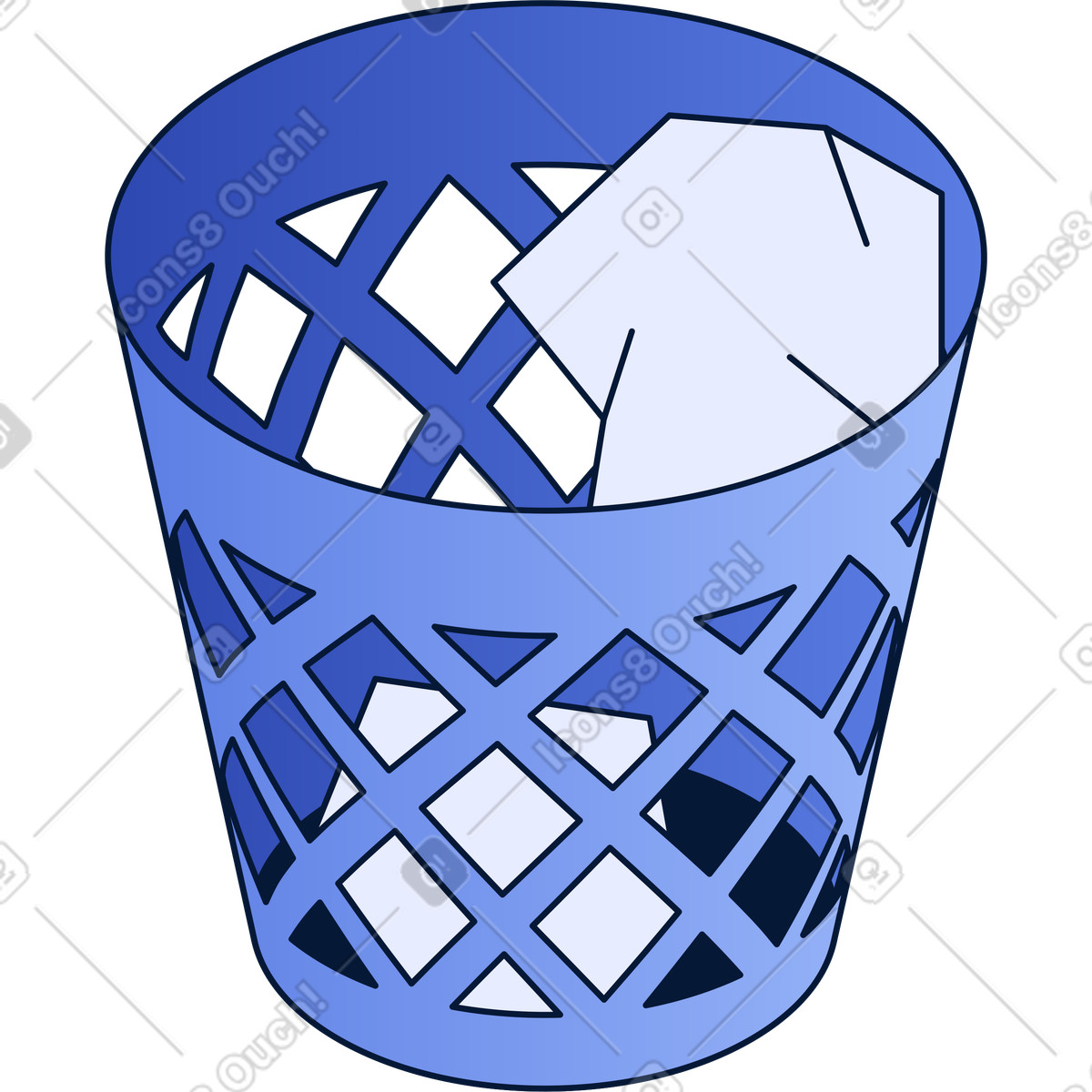 Trash can illustration in Neat style download in PNG, SVG