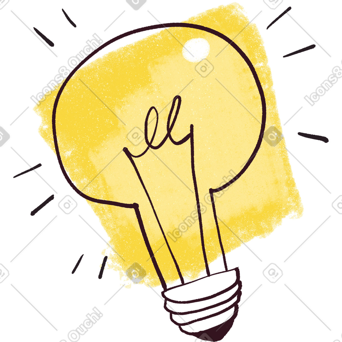Ilustración Lamp idea en estilo Fabulous a descargar en PNG y SVG