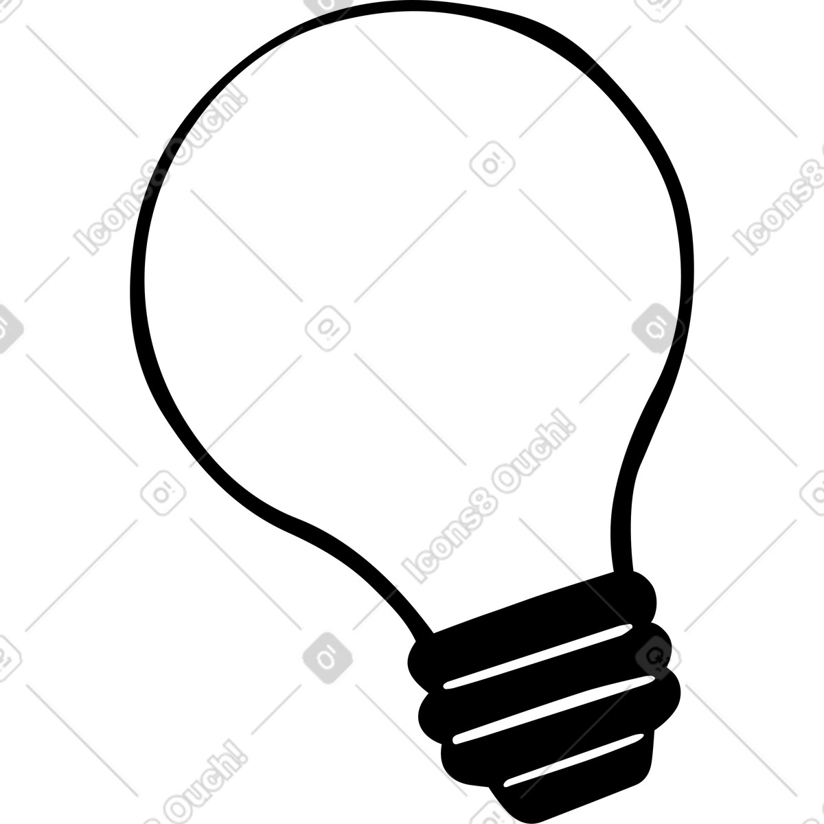 Light bulb big illustration in Journal style download in PNG, SVG