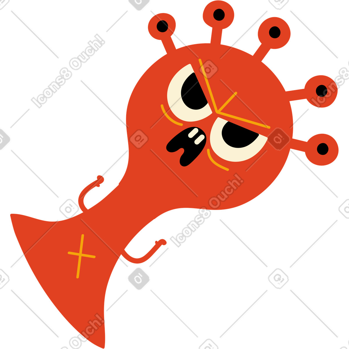 Red character with horns illustration in Jelly style download in PNG, SVG