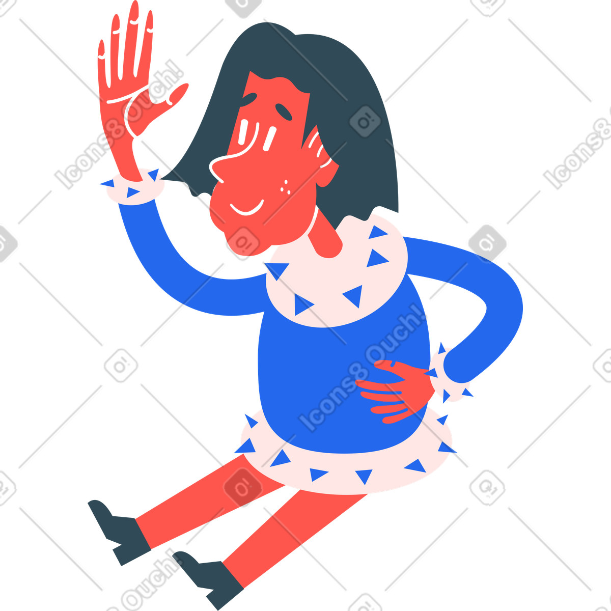 Ragazza seduta illustrazione in stile Kingdom scarica in PNG, SVG