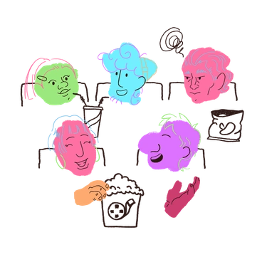 Various colorful, blobby faces expressing different emotions - Blobby style illustration