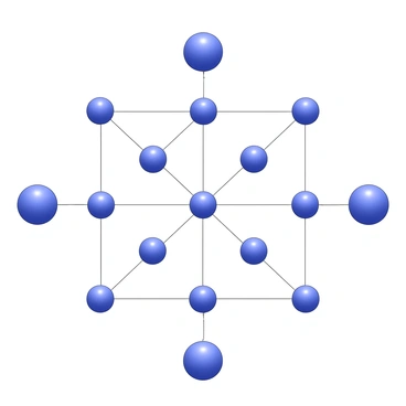 A grid pattern made up of metal atoms is displayed prominently. Each atom is represented as a distinct spherical shape, interconnected by thin lines that emphasize the bonds between them. The grid structure is composed of evenly spaced rows and columns of atoms, creating a geometric arrangement. The bonds between the atoms are highlighted, showcasing their connections and the overall framework of the grid. The background is minimal, allowing the focus to remain on the intricate network of atoms and bonds.