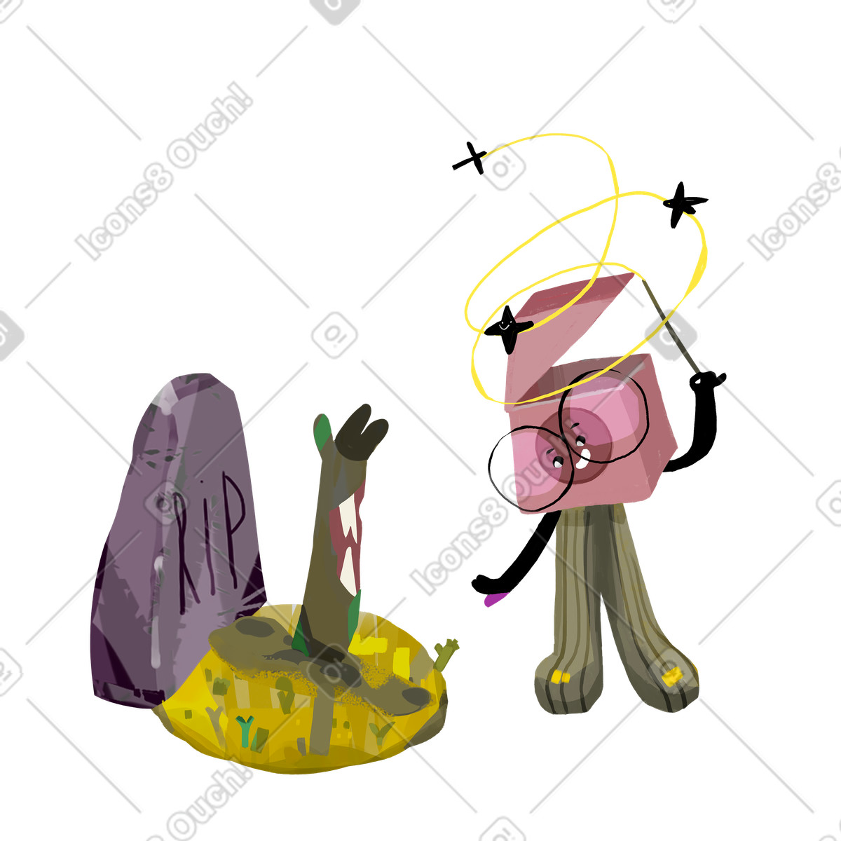 Illustration Zombi dans le style Atomic à télécharger aux formats PNG, SVG