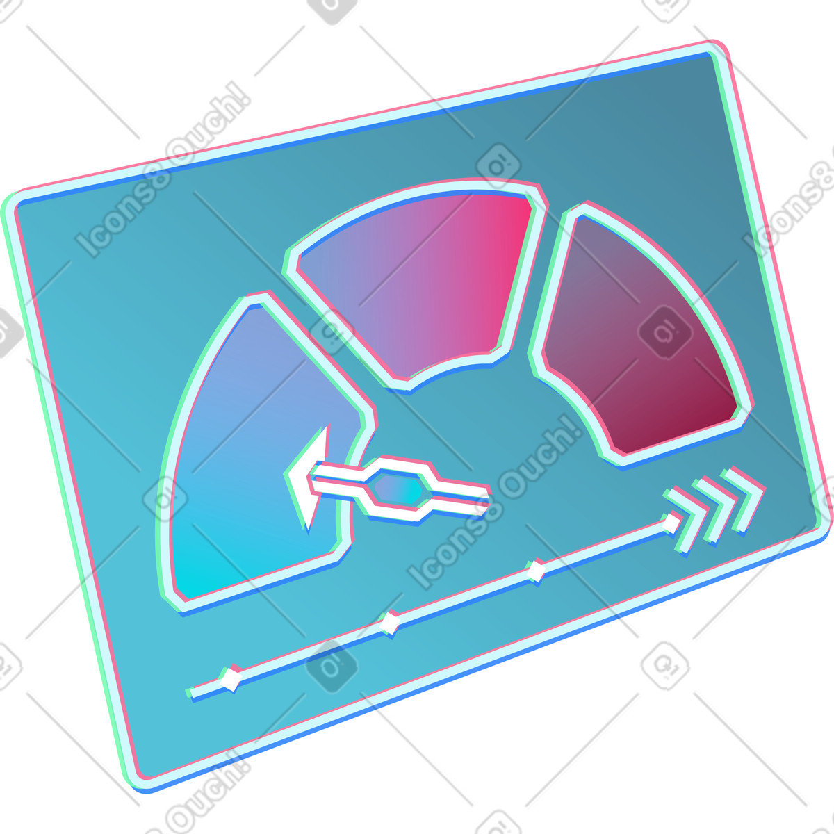 Screen with analytics illustration in Neon style download in PNG, SVG