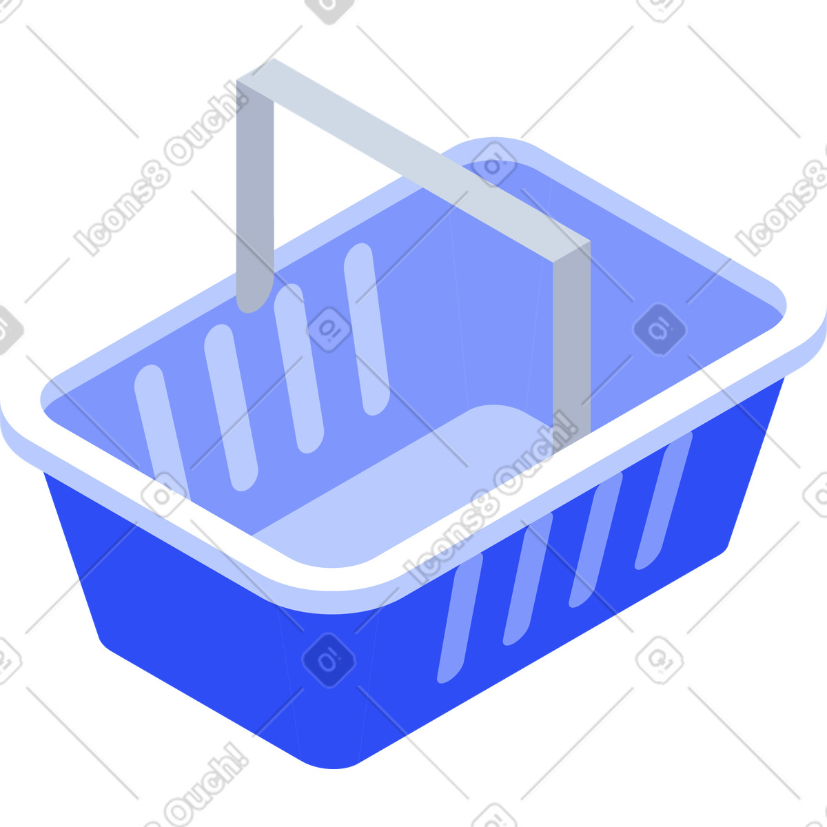 Cestino blu vuoto della spesa illustrazione in stile System scarica in PNG, SVG