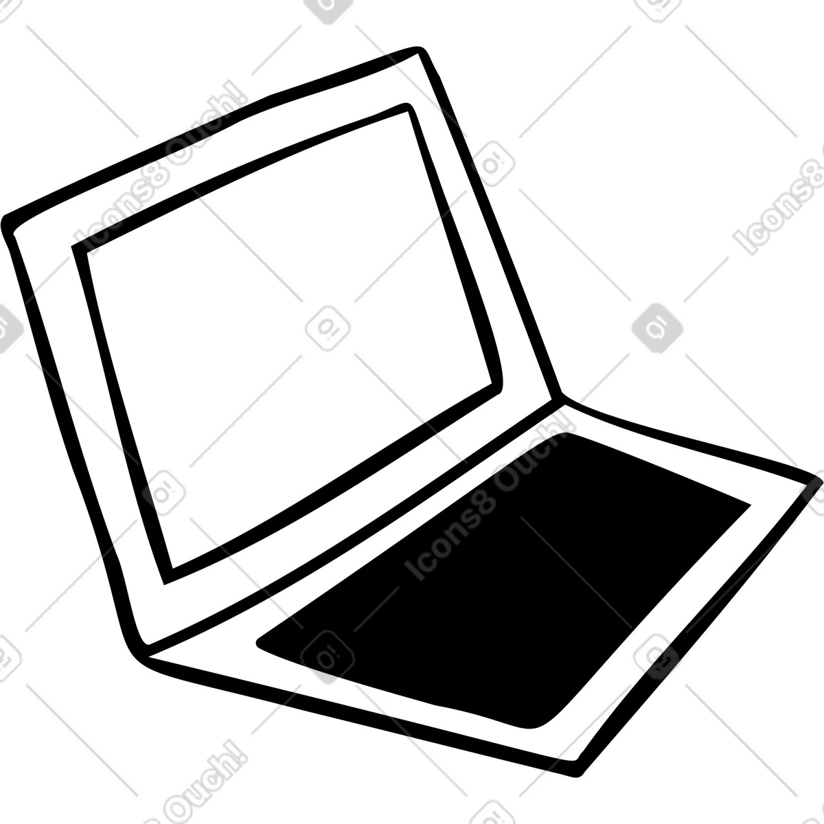 Großer laptop-Illustration im Journal-Stil als Download in PNG, SVG