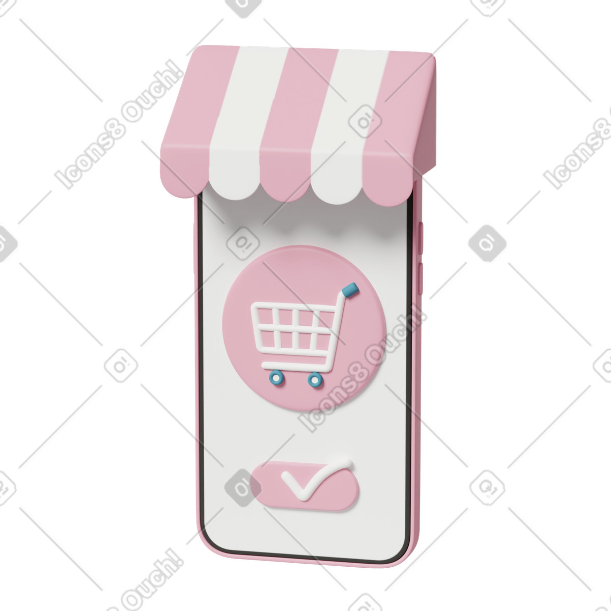 Phone shopping-Illustration im 3D Casual life-Stil als Download in PNG, SVG