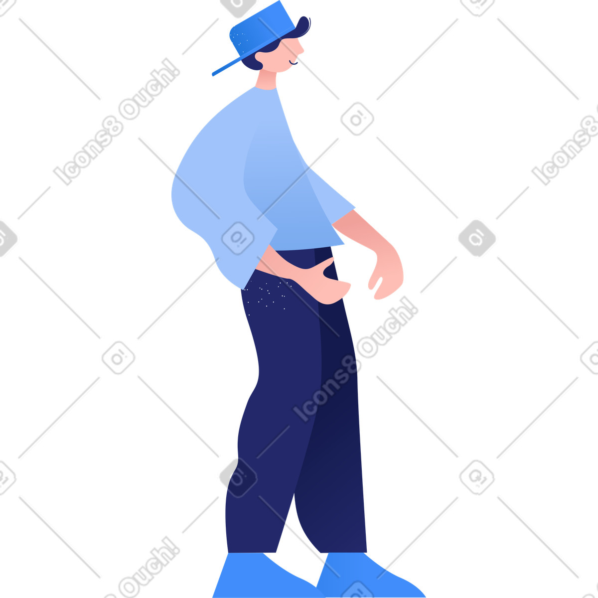 下载 Clip 风格的 男子 插画，支持 PNG、SVG 格式