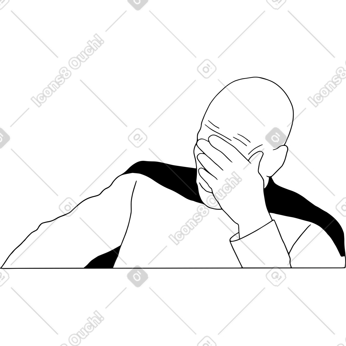 Ilustração de Homem fazendo o gesto facepal em no estilo Dudes para baixar em PNG, SVG