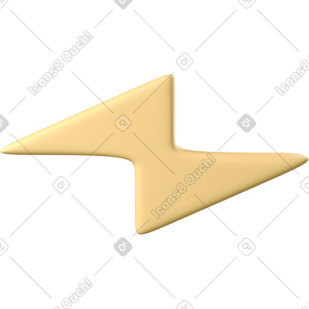 Yellow high voltage sign illustration in 3D Business style download in PNG, SVG