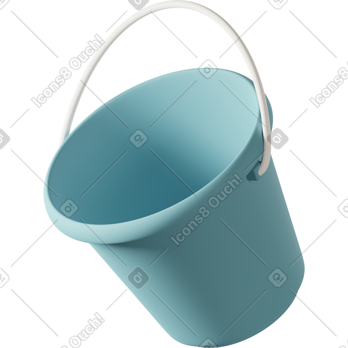 3D Casual life 스타일의 Blue bucket 일러스트레이션 PNG, SVG 다운로드