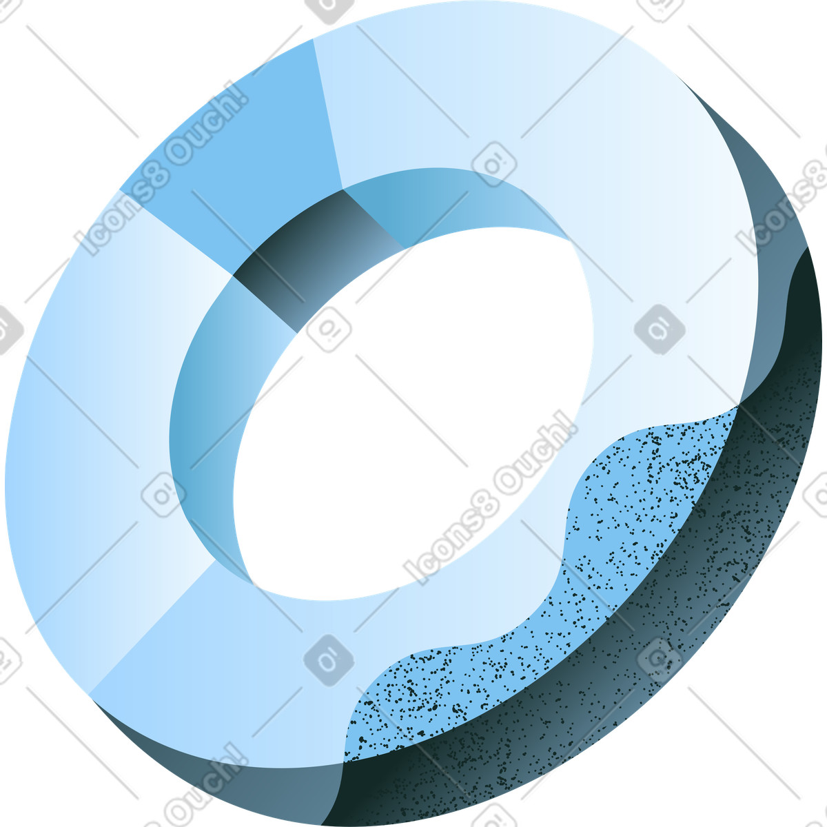 Blue ring chart shaded illustration in Concept style download in PNG, SVG