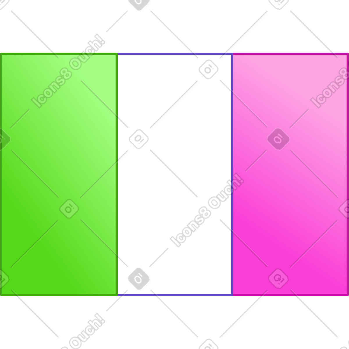 Rainbow 스타일의 이탈리아 국기 일러스트레이션 PNG, SVG 다운로드
