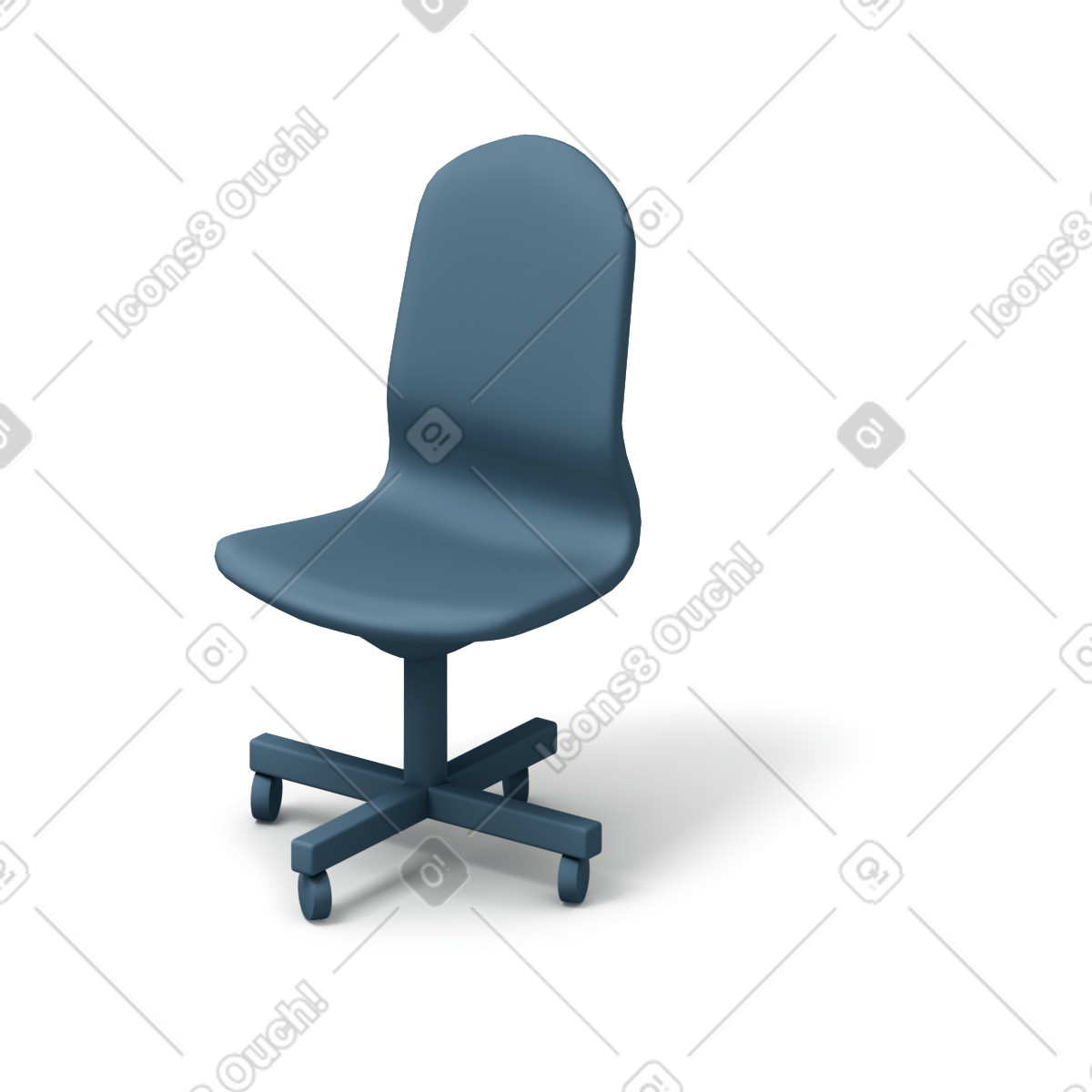 下载 3D Flame 风格的 黑色办公椅 插画，支持 PNG、SVG 格式