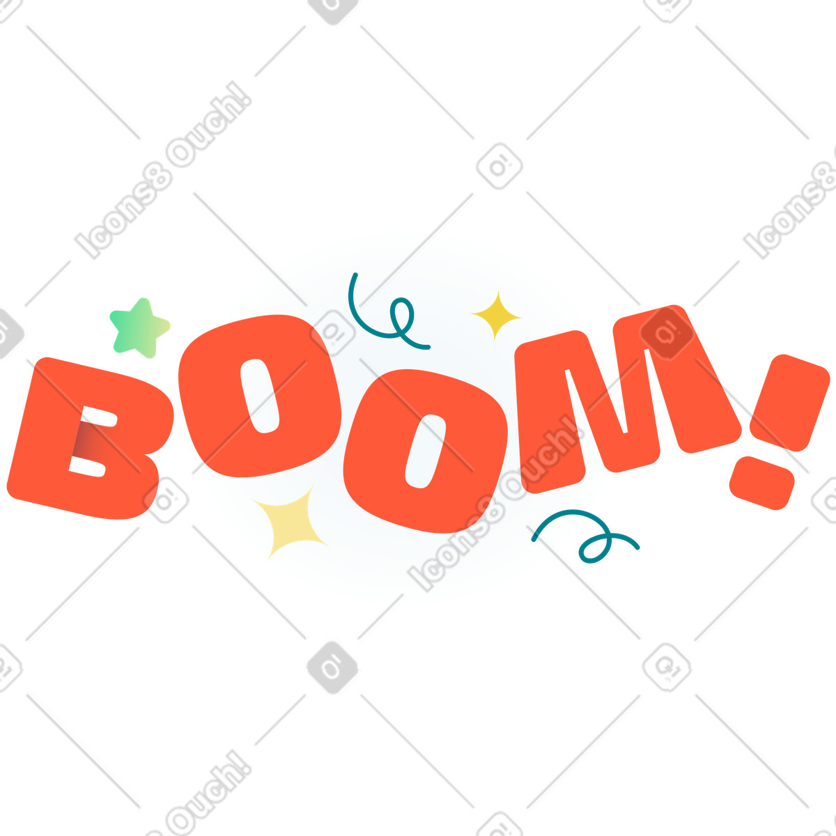 Boom comic exclamation, Action impact concept illustrazione in stile Beam scarica in PNG, SVG