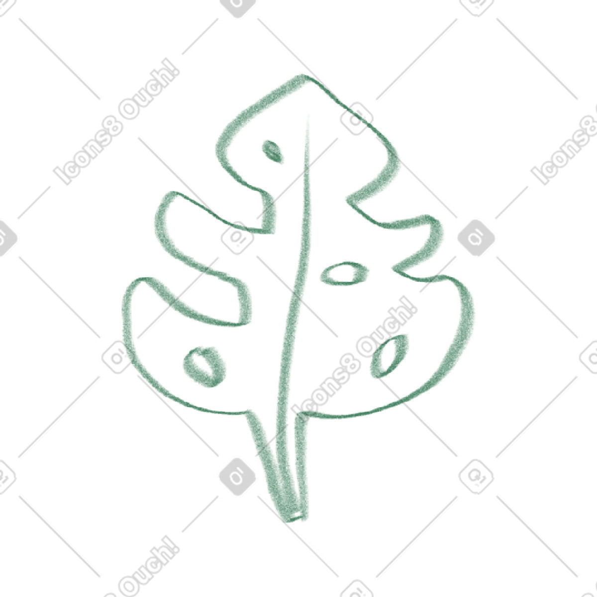 Illustration Feuille de monstera tropical dans le style Doodle à télécharger aux formats PNG, SVG