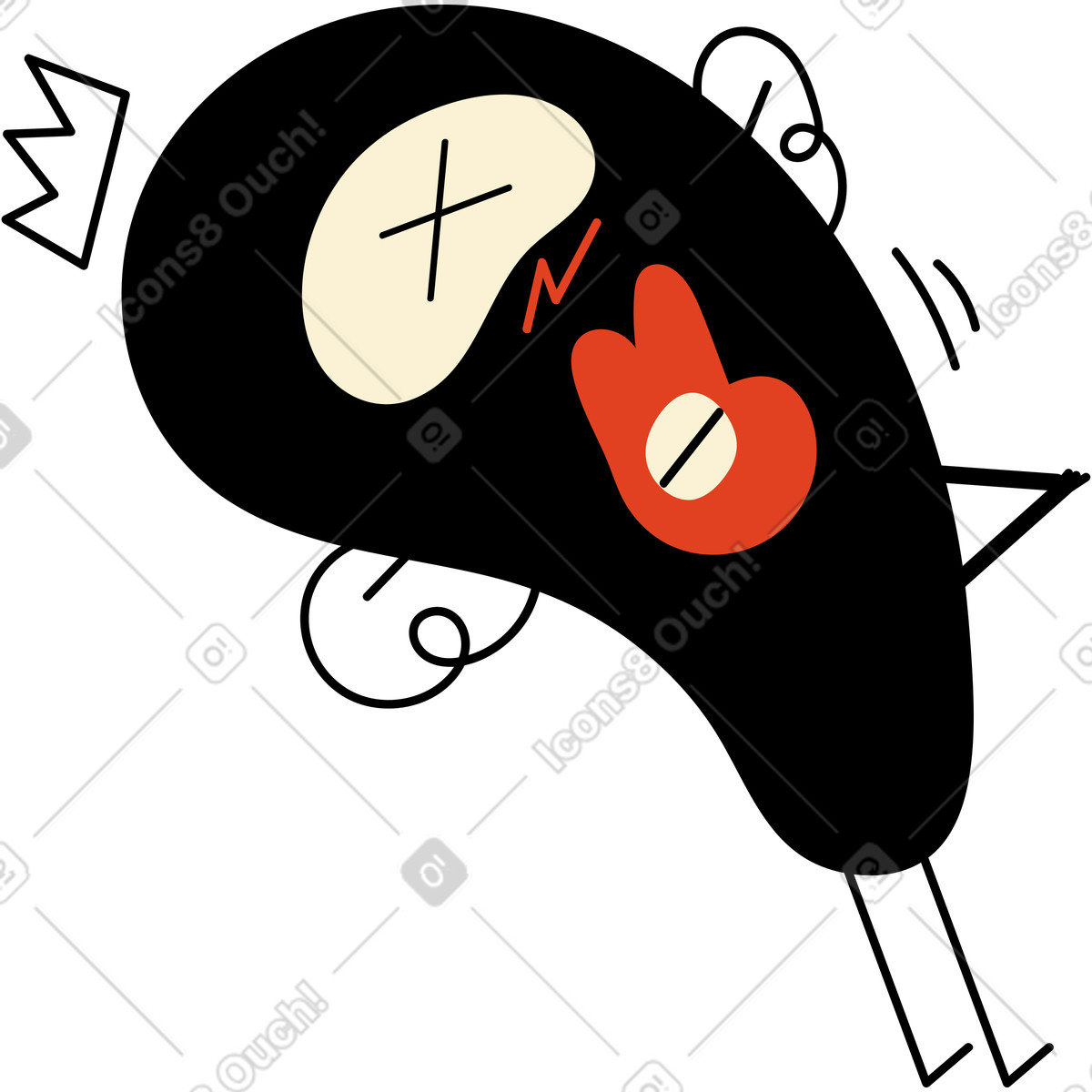 Ilustração de Personagem negro com um olho só em no estilo Jelly para baixar em PNG, SVG