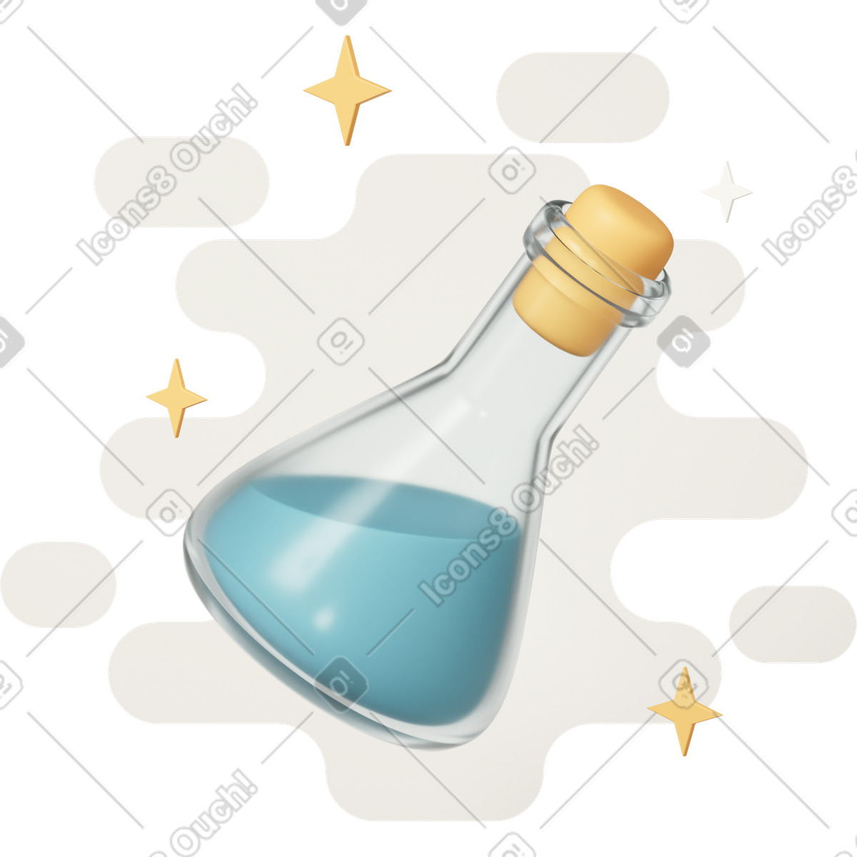 Magic potion illustration in 3D Casual life style download in PNG, SVG