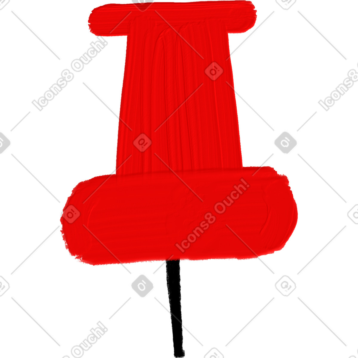 Ilustración Red button en estilo Scrapbooking a descargar en PNG y SVG