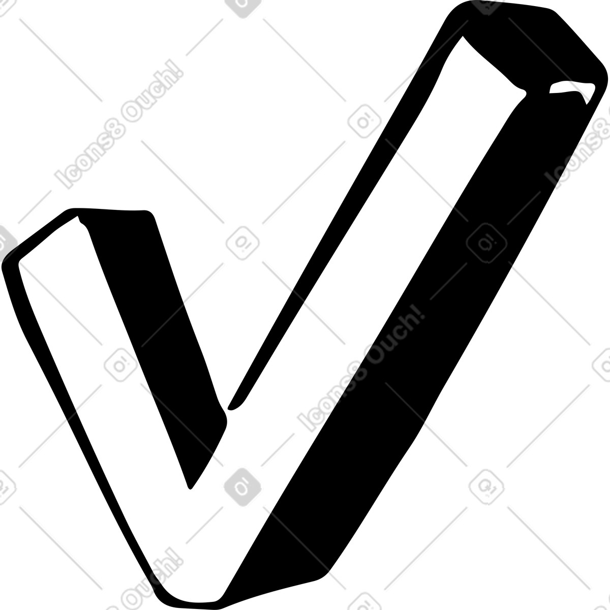 Ilustração de Marca verificação volumétrica em no estilo Line para baixar em PNG, SVG
