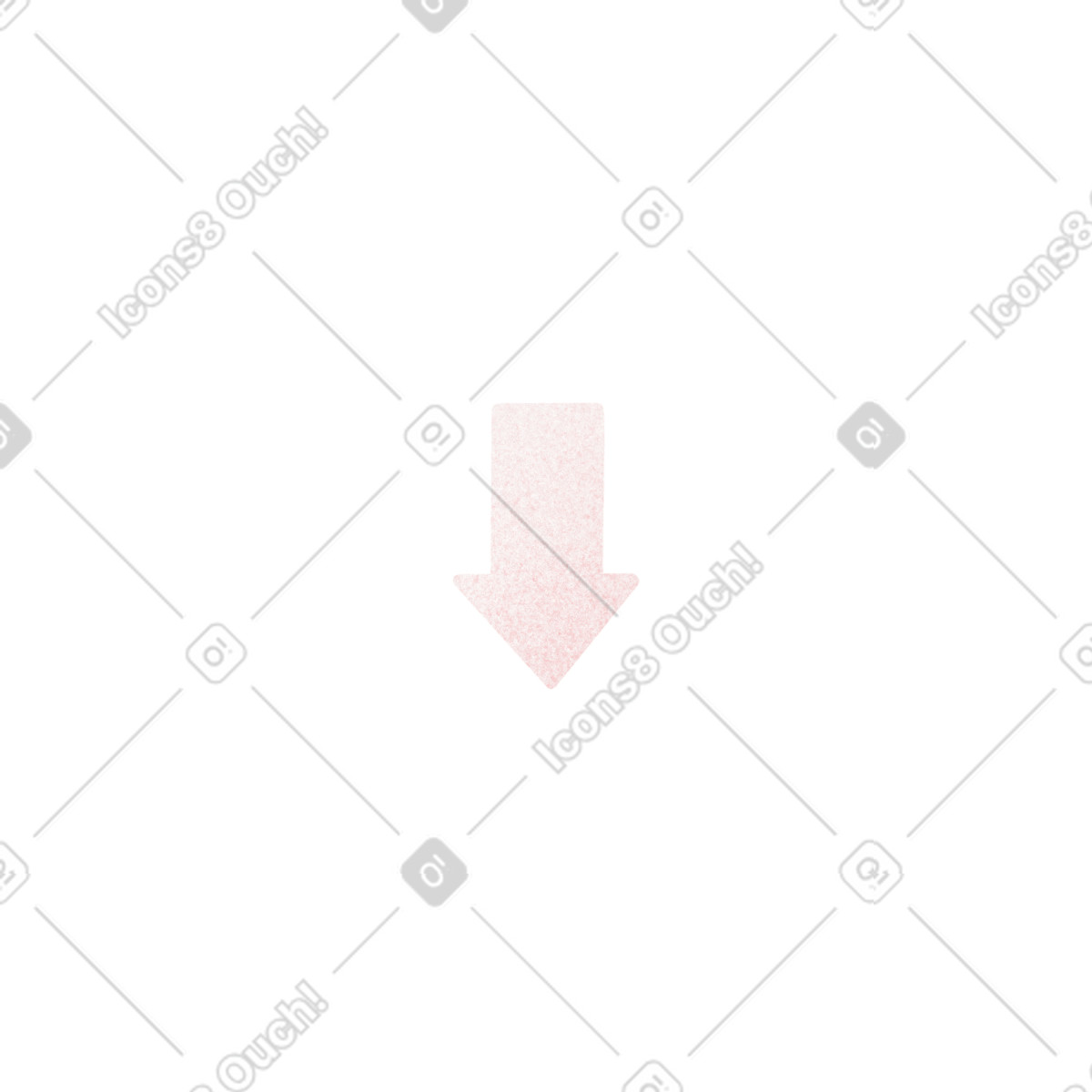 Willowy 스타일의 White arrow down 일러스트레이션 PNG, SVG 다운로드