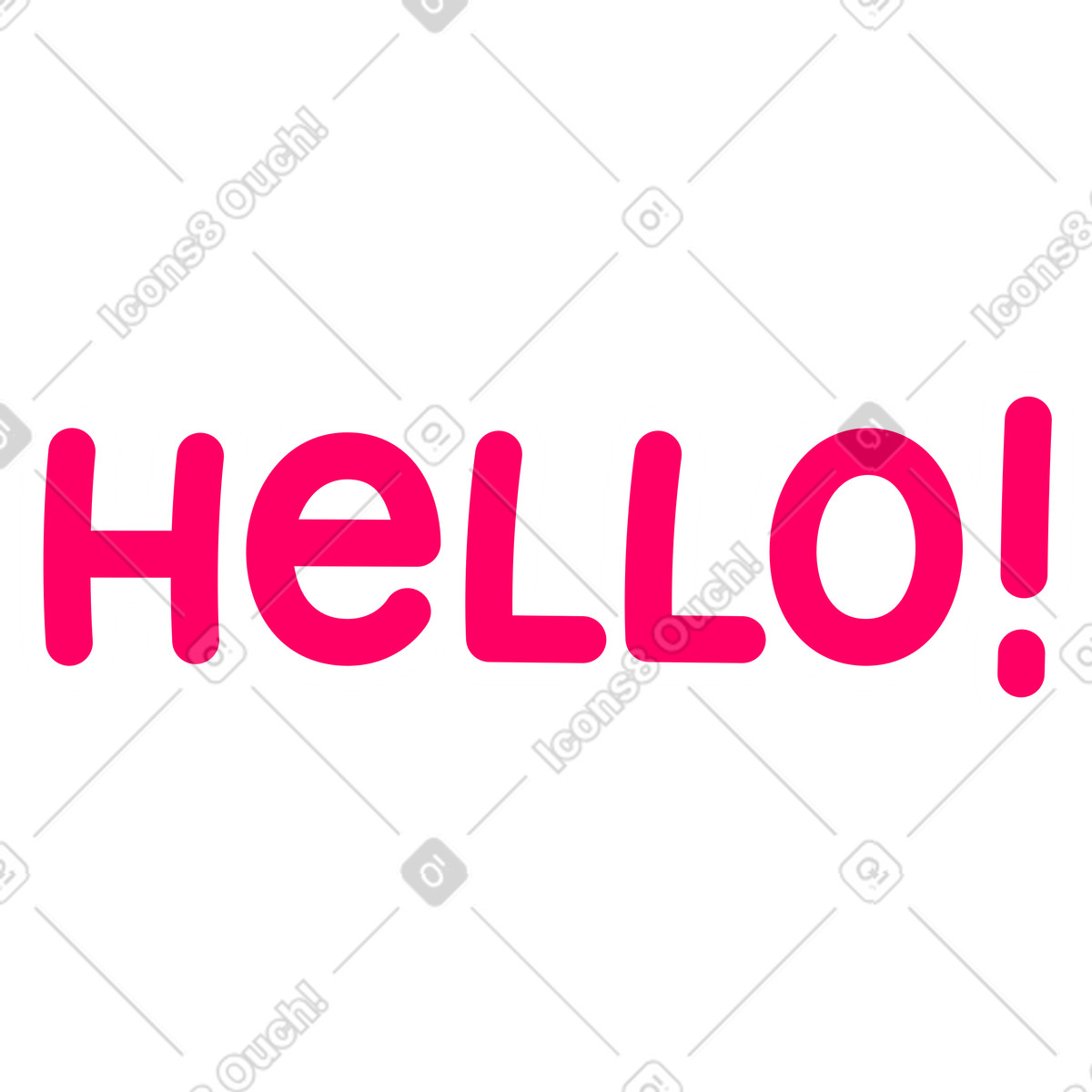 Ilustração de Letras olá em no estilo Rondy Stickers para baixar em PNG, SVG