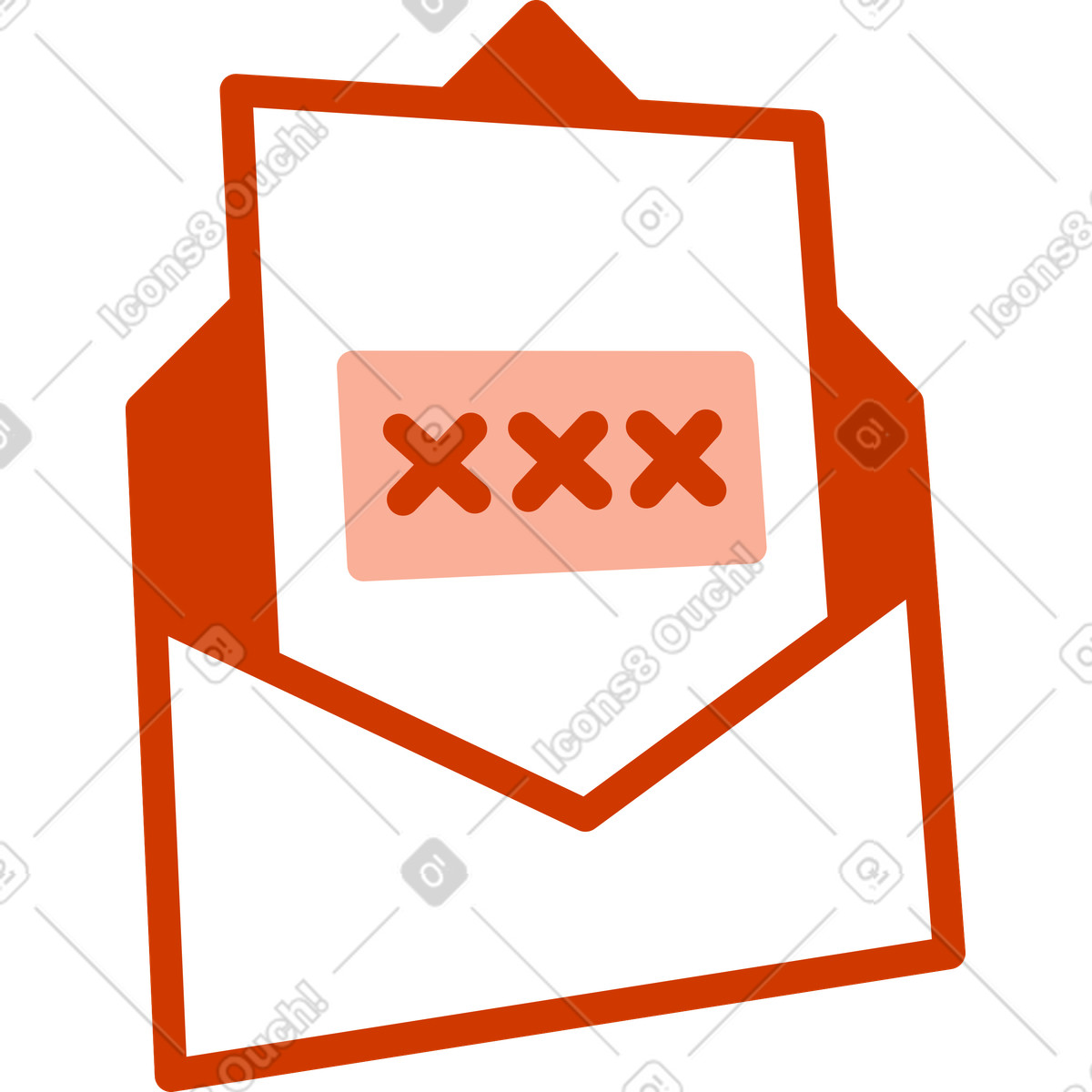 Illustration Lettre avec enveloppe dans le style Natty à télécharger aux formats PNG, SVG