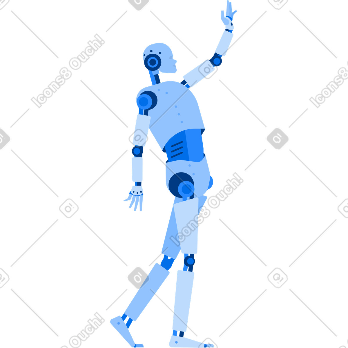 Ilustração de Android robot raises his hand and gives five em no estilo Urban para baixar em PNG, SVG