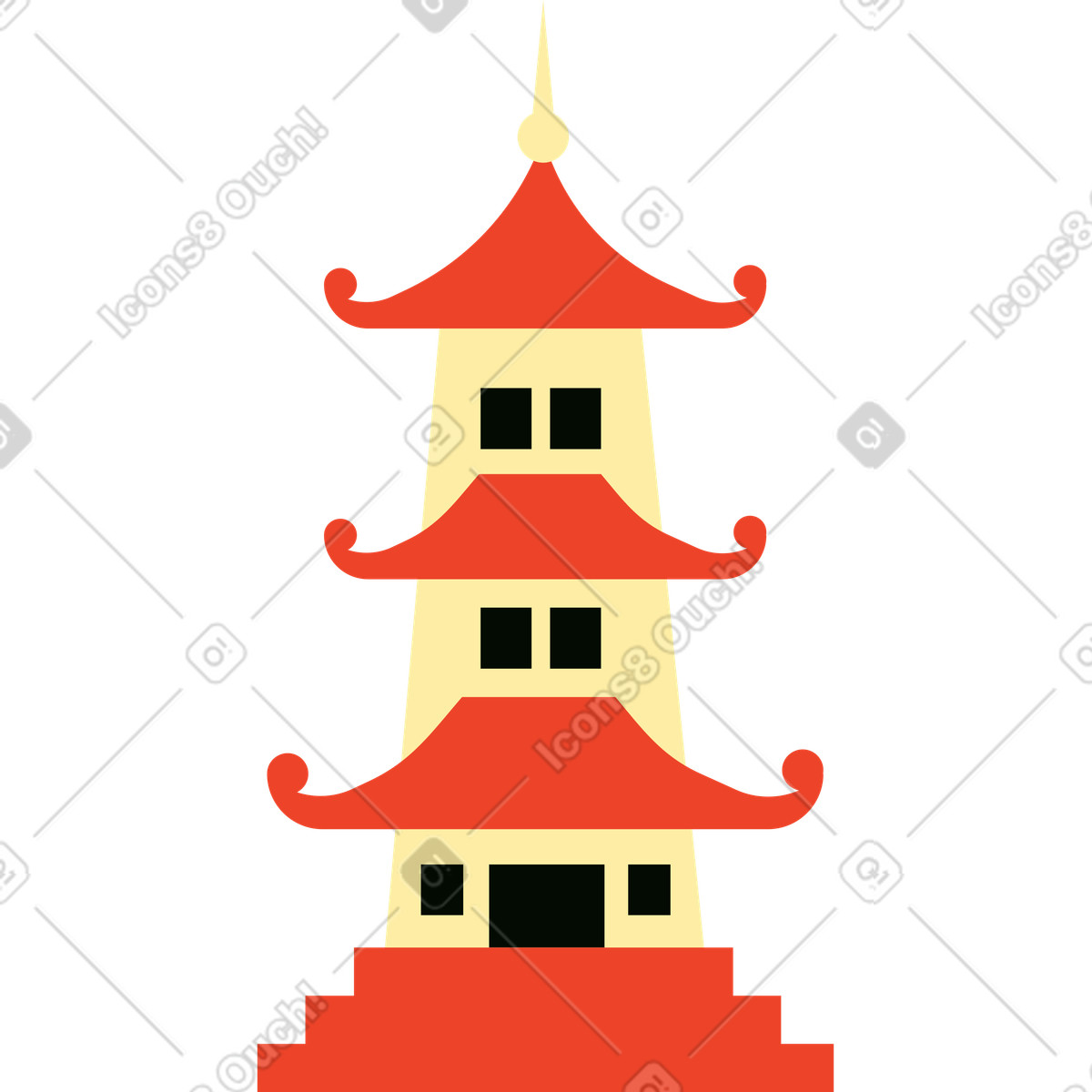 Illustration Pagode dans le style Polar à télécharger aux formats PNG, SVG