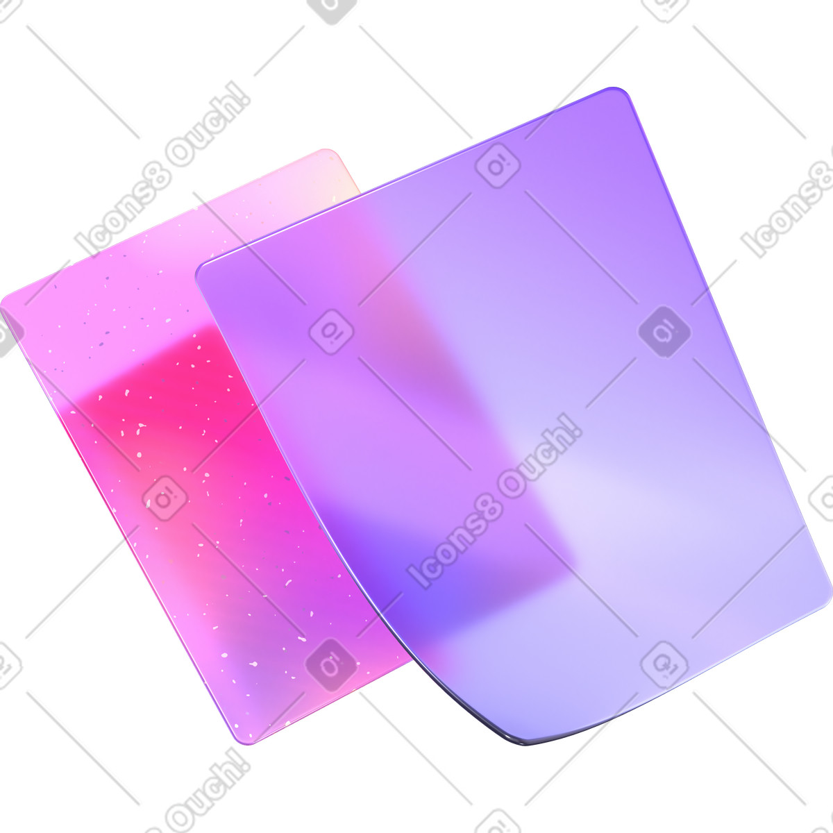 Transparent plastic rectangles illustration in 3D Glassy style download in PNG, SVG