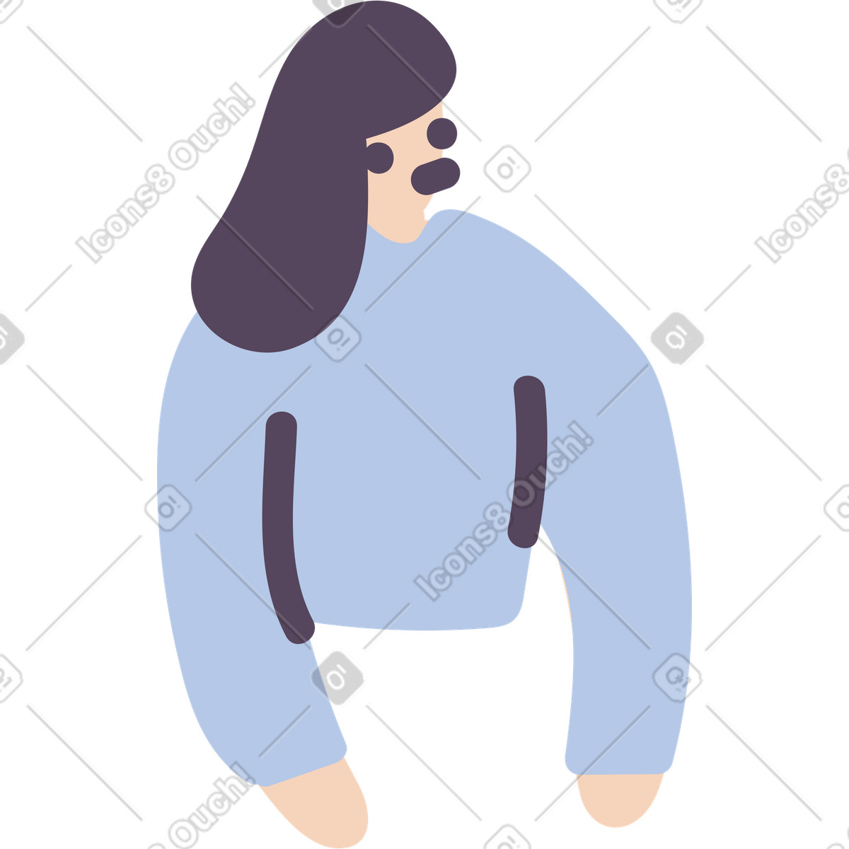 Illustration Haut du corps dans le style Pluto à télécharger aux formats PNG, SVG