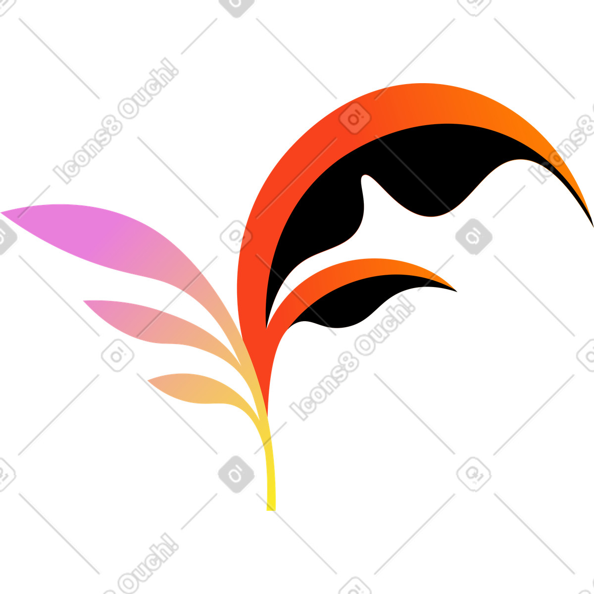 Amani スタイルの 赤黄黒草 のイラストをPNG、SVG形式でダウンロード