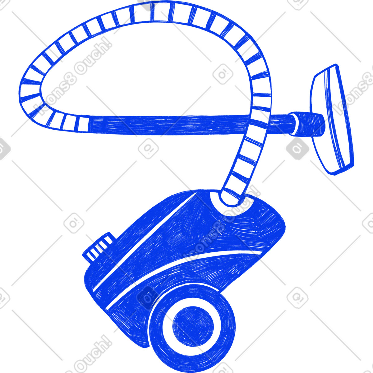 Ilustración Blue vacuum cleaner en estilo Biro a descargar en PNG y SVG