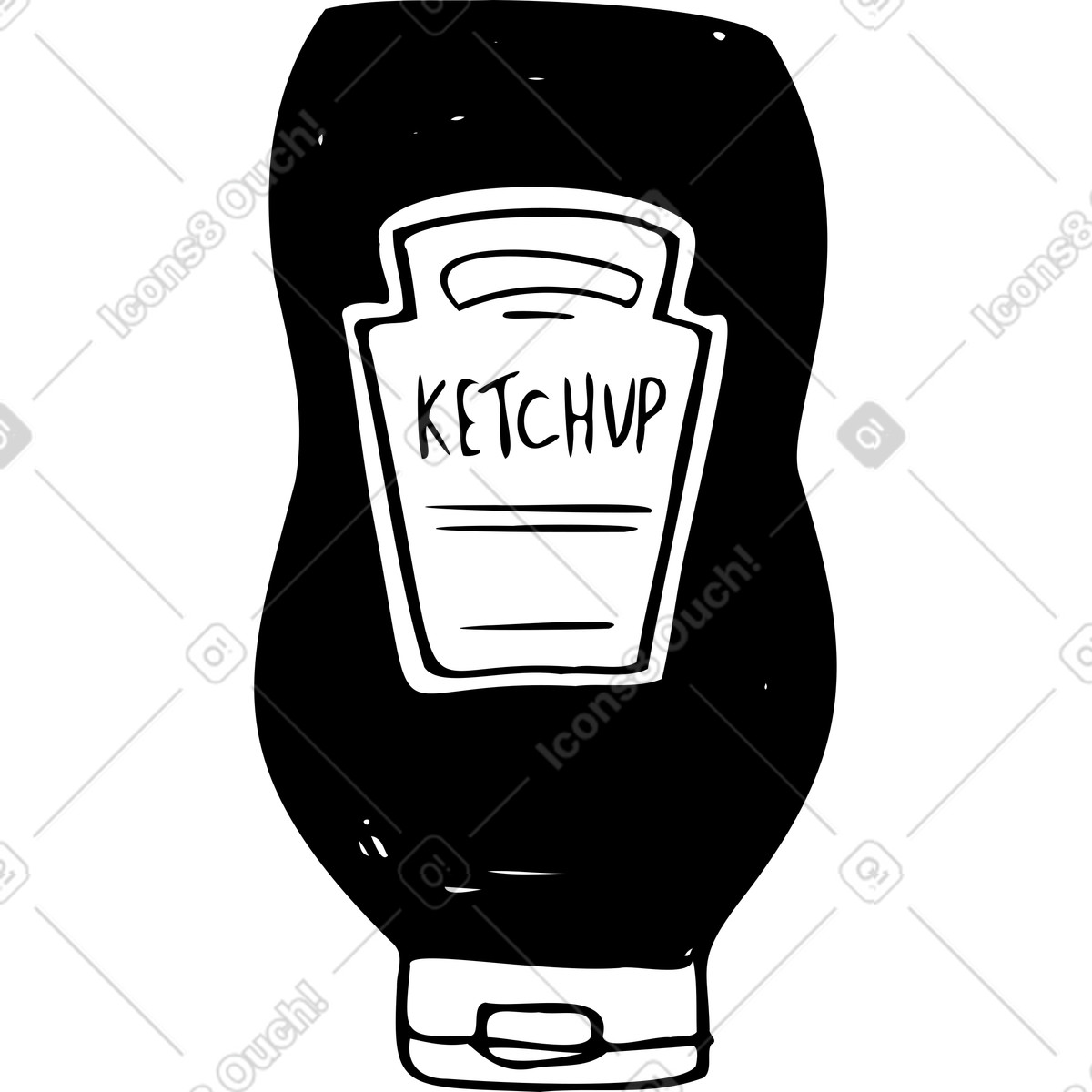下载 Marks 风格的 番茄酱瓶 插画，支持 PNG、SVG 格式